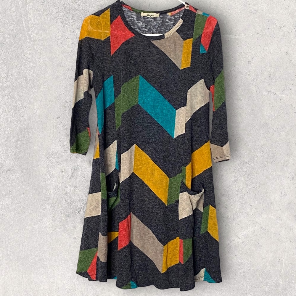 EUC Multicolor Chevron Tunic - Picture 4 of 5